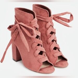 JustFab "Scotia" Lace Up Booties